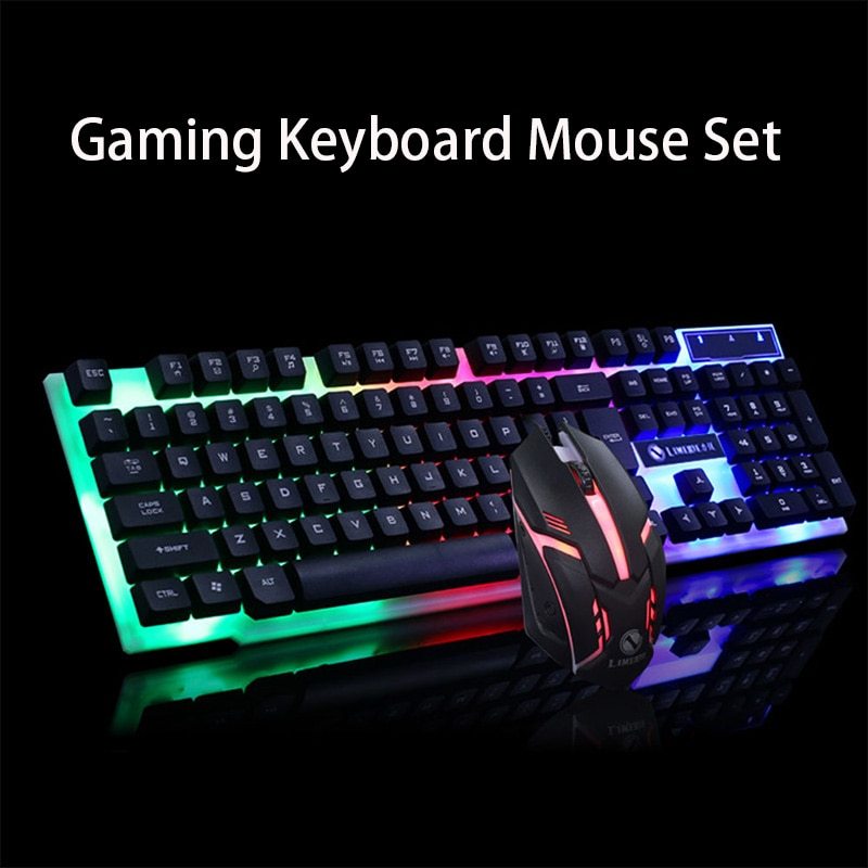 NT-002 Gaming Keyboard & Mouse Set: Glowing Backlit Combo | Available in Black Or White