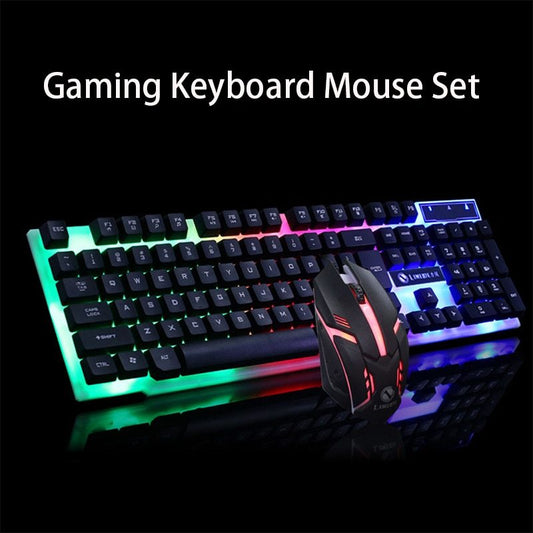 NT-002 Gaming Keyboard & Mouse Set: Glowing Backlit Combo | Available in Black Or White