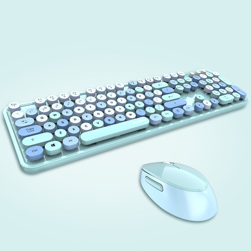 Modern Cute Wireless Keyboard and Mouse Set (NR - 122021024)