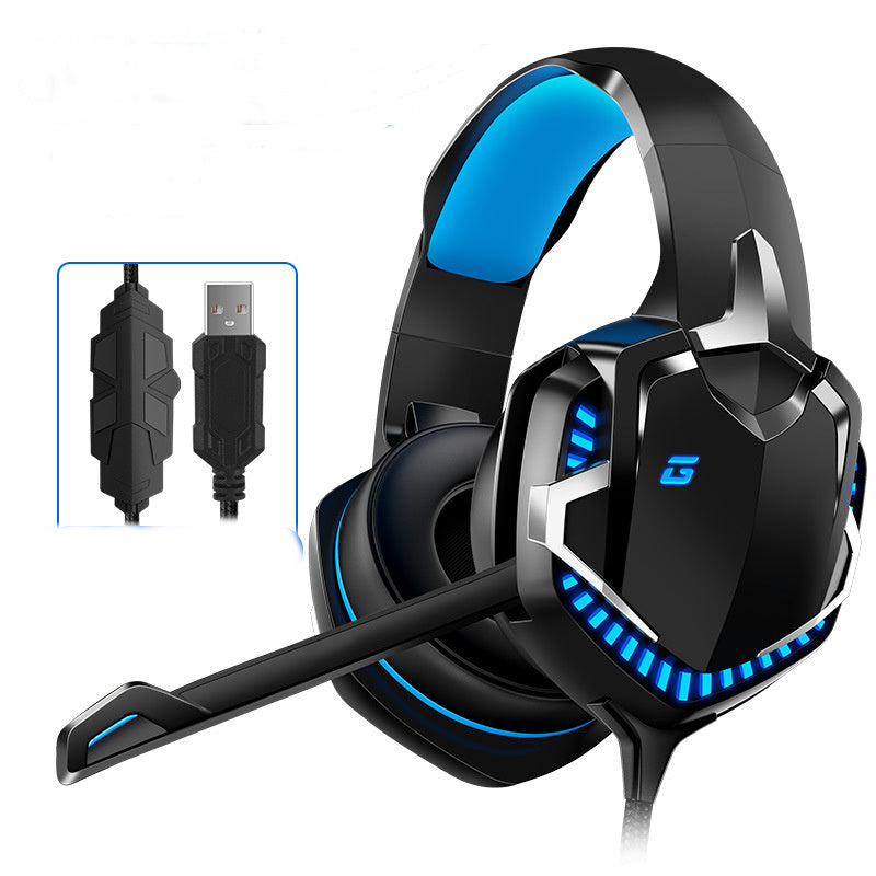 NT-016 Blue Head-Mounted Gaming Headset: Versatile and Stylish (Black-Blue or White)