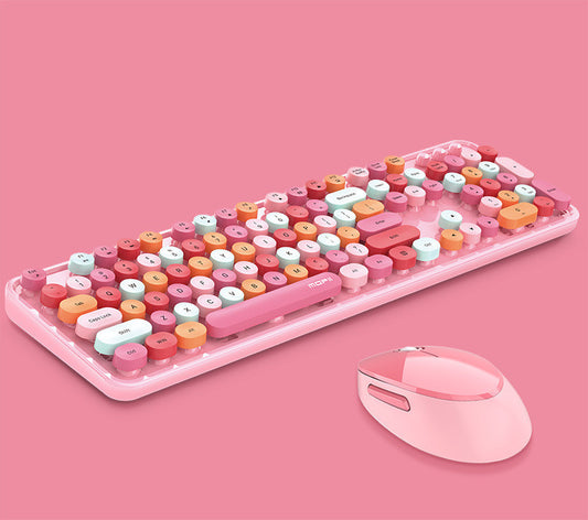 Modern Cute Wireless Keyboard and Mouse Set (NR - 122021024)