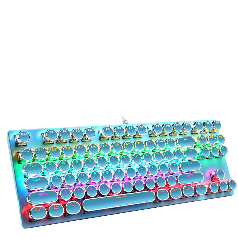 Wired 87-Key Punk-Style Mechanical Gaming Keyboard with Luminous Backlight (NR - 122021008)