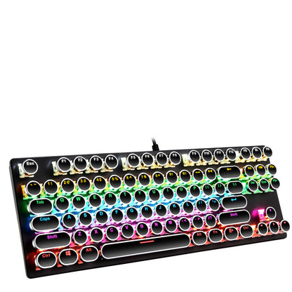 Wired 87-Key Punk-Style Mechanical Gaming Keyboard with Luminous Backlight (NR - 122021008)