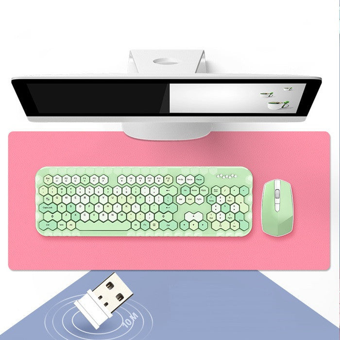 Modern Honeycomb Wireless Keyboard and Mouse Set (NR - 122021018)