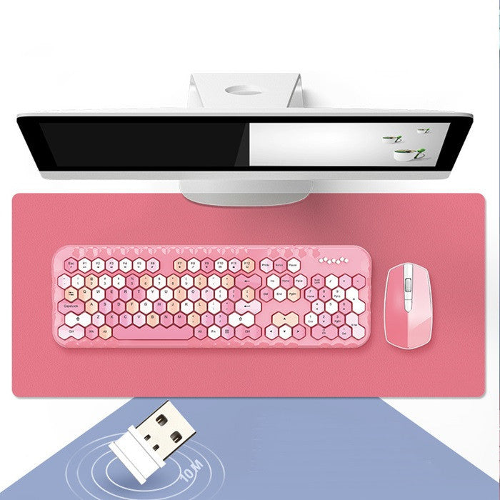 Modern Honeycomb Wireless Keyboard and Mouse Set (NR - 122021018)