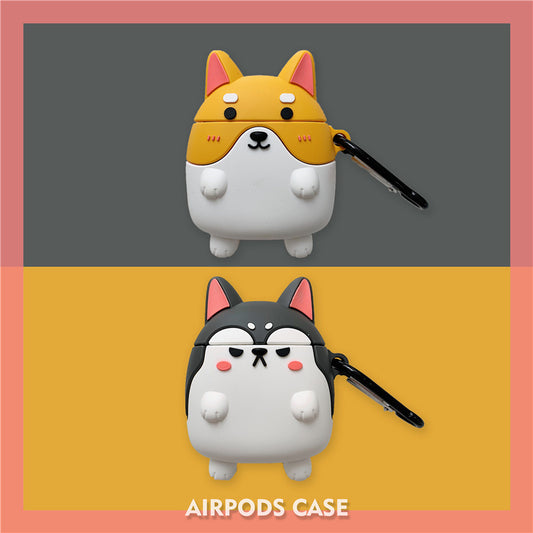 Dog-Themed Silicone AirPods Case with Hook (NR - 122021036)