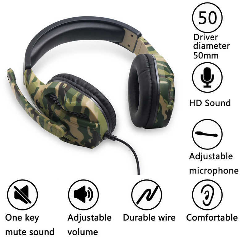 NT-012 Camouflage Gaming Headset: Immersive Bass and Bold Style