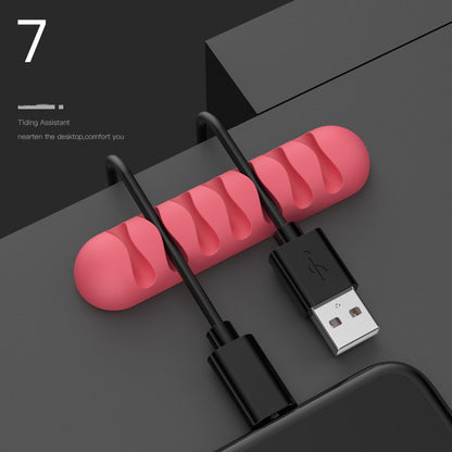 Smart Silicone Cable Holder – Flexible Wire Organizer for USB, Earphones, and Network Cables