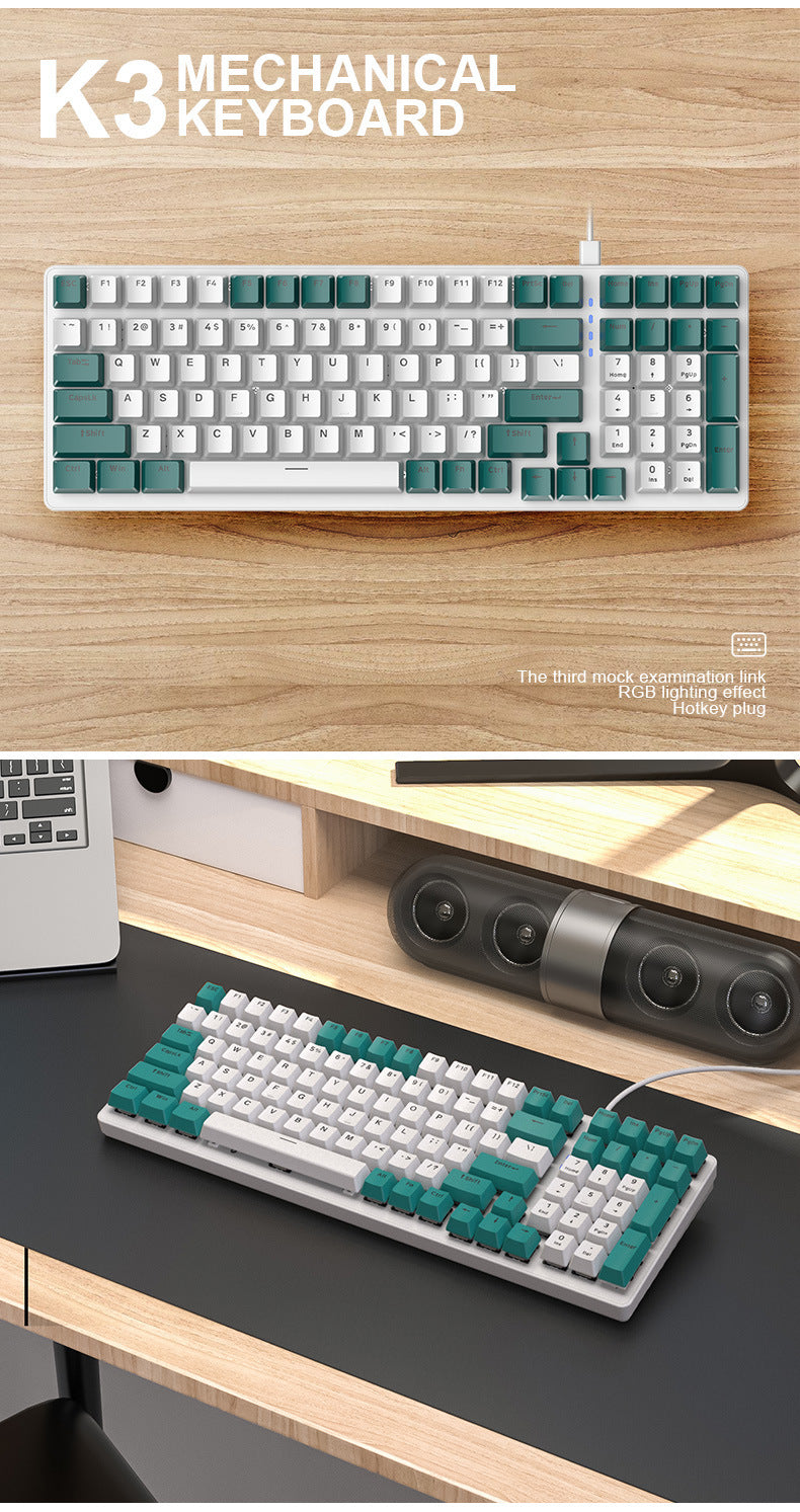 Plastic Mechanical Gaming Keyboard with Waterproof Function