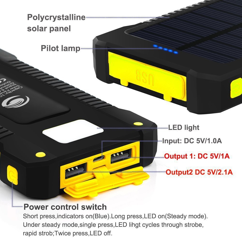 Universal Ultra-Thin Mobile Phone Solar Charger with Camping Light (NR - 122021044)