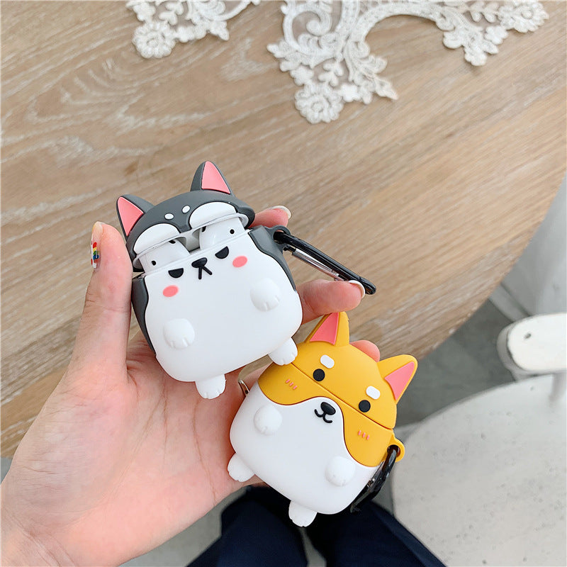 Dog-Themed Silicone AirPods Case with Hook (NR - 122021036)