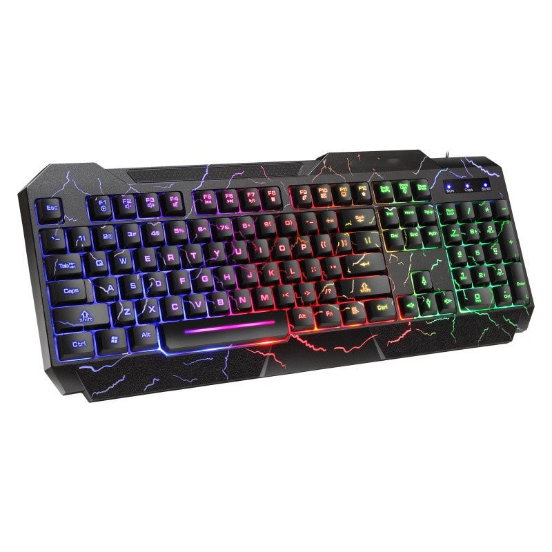 Crackle Panel Luminous Gaming Keyboard and 4D Mouse Set (NR - 122021020)