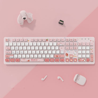 Kawaii Cute Bunny Plastic  Keyboard | Wired & Wireless options | 5 colors |  (NR - 122021031)