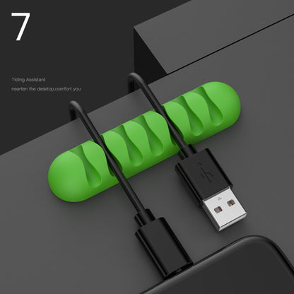 Smart Silicone Cable Holder – Flexible Wire Organizer for USB, Earphones, and Network Cables