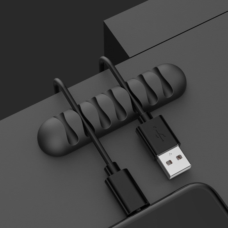 Smart Silicone Cable Holder – Flexible Wire Organizer for USB, Earphones, and Network Cables