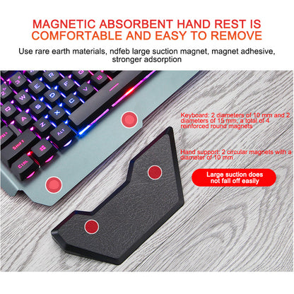 NT-001 Ergonomic Wired Gaming Keyboard with RGB Backlight and Phone Holder (Waterproof) Available in Black or White