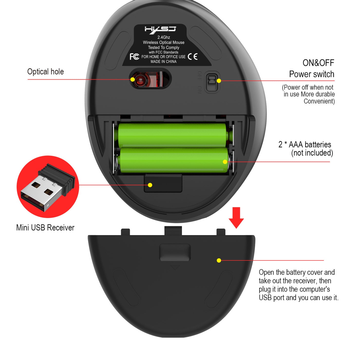 2.4G Wireless Ergonomic Mouse - Vertical design