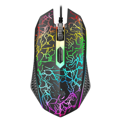 Crackle Panel Luminous Gaming Keyboard and 4D Mouse Set (NR - 122021020)