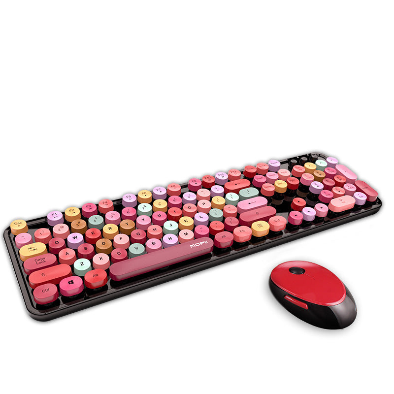 Modern Cute Wireless Keyboard and Mouse Set (NR - 122021024)