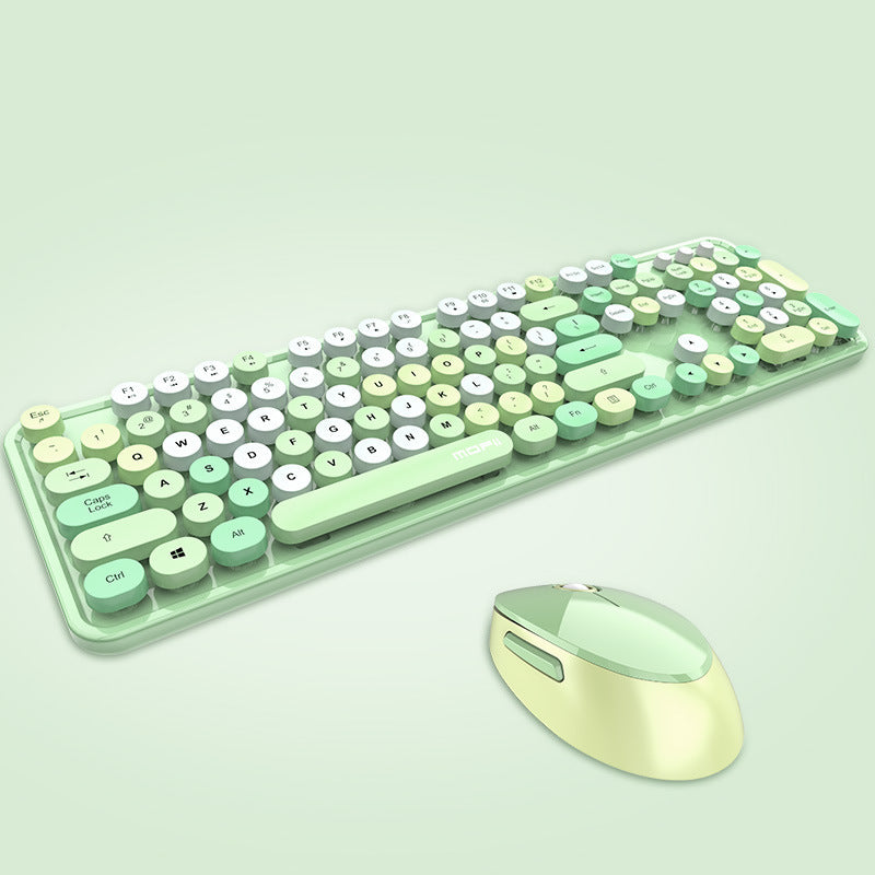 Modern Cute Wireless Keyboard and Mouse Set (NR - 122021024)