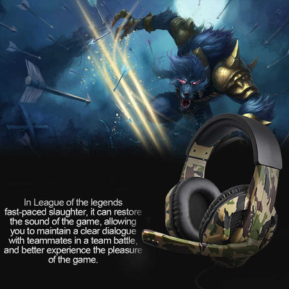 NT-012 Camouflage Gaming Headset: Immersive Bass and Bold Style