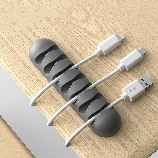 Smart Silicone Cable Holder – Flexible Wire Organizer for USB, Earphones, and Network Cables