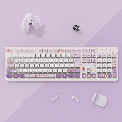 Kawaii Cute Bunny Plastic  Keyboard | Wired & Wireless options | 5 colors |  (NR - 122021031)