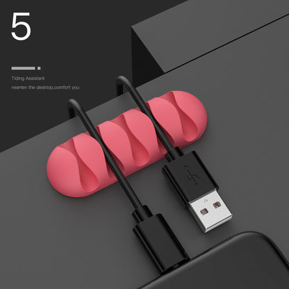 Smart Silicone Cable Holder – Flexible Wire Organizer for USB, Earphones, and Network Cables