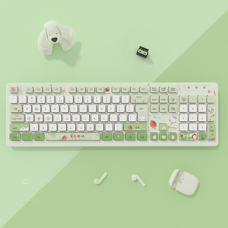 Kawaii Cute Bunny Plastic  Keyboard | Wired & Wireless options | 5 colors |  (NR - 122021031)