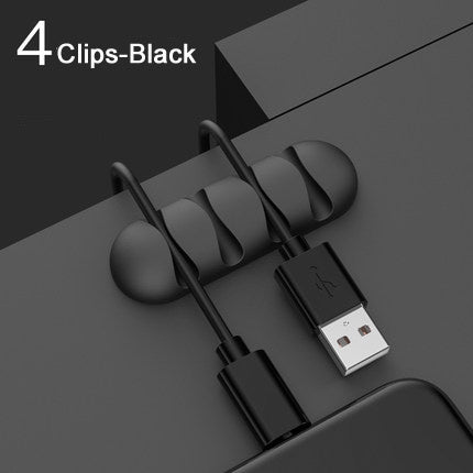 Smart Silicone Cable Holder – Flexible Wire Organizer for USB, Earphones, and Network Cables