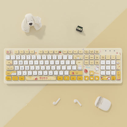 Kawaii Cute Bunny Plastic  Keyboard | Wired & Wireless options | 5 colors |  (NR - 122021031)