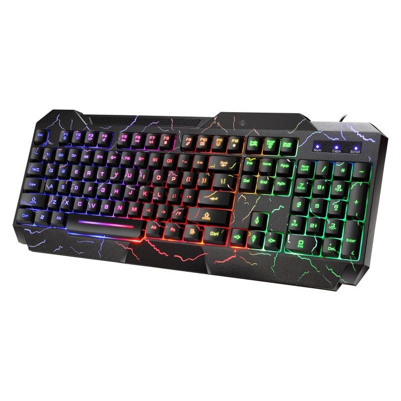 Crackle Panel Luminous Gaming Keyboard and 4D Mouse Set (NR - 122021020)