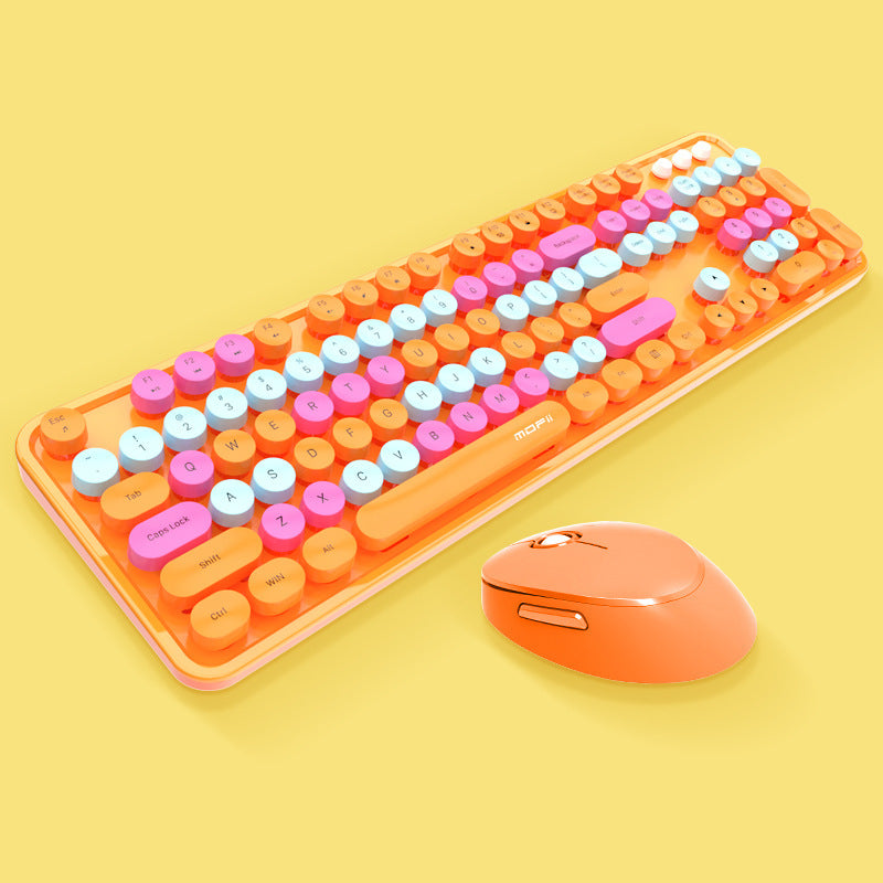 Modern Cute Wireless Keyboard and Mouse Set (NR - 122021024)